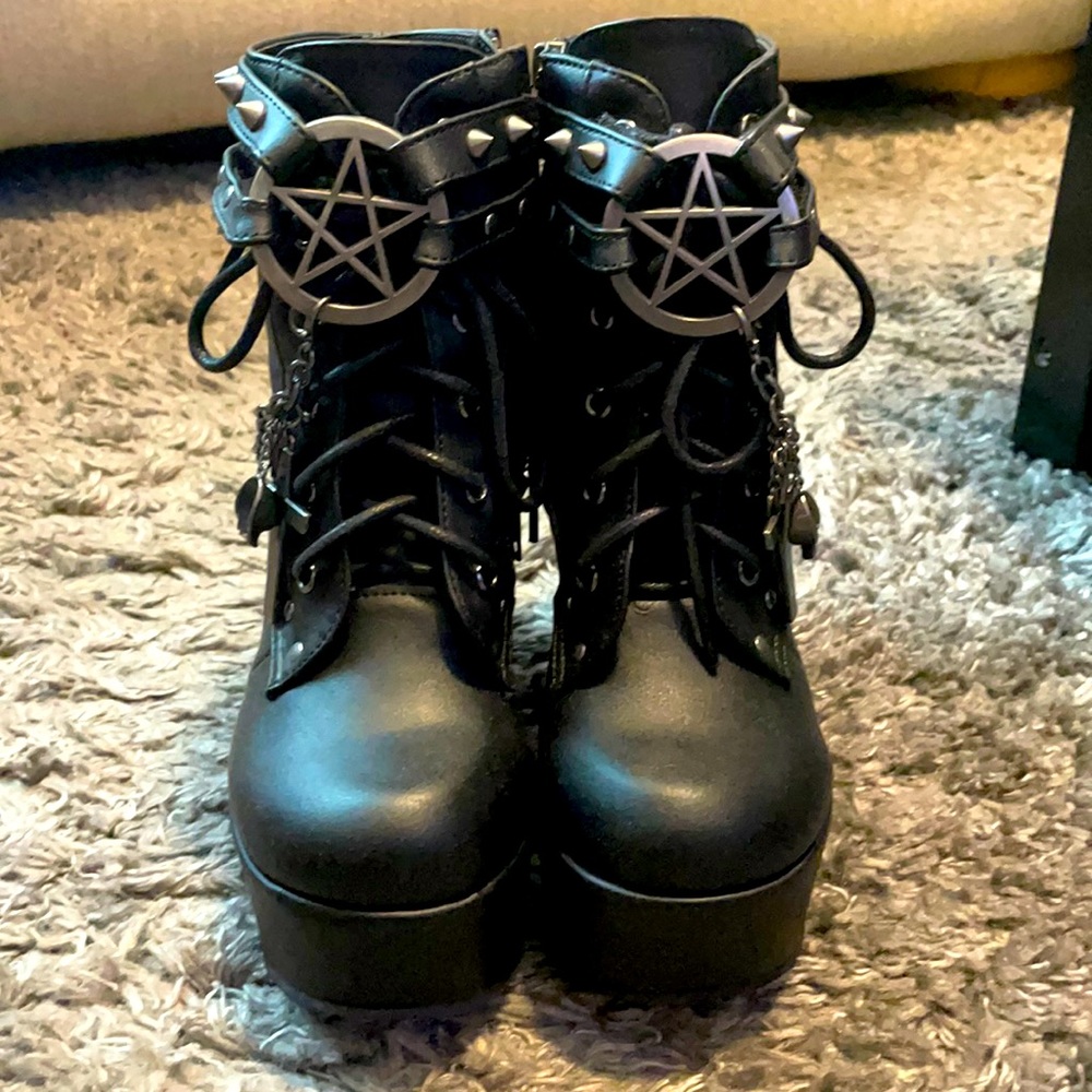 Demonia The Craft Studded Wedged Boot